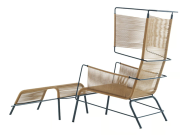 FIFTY - Garden armchair with footstool by Ligne Roset - view 2